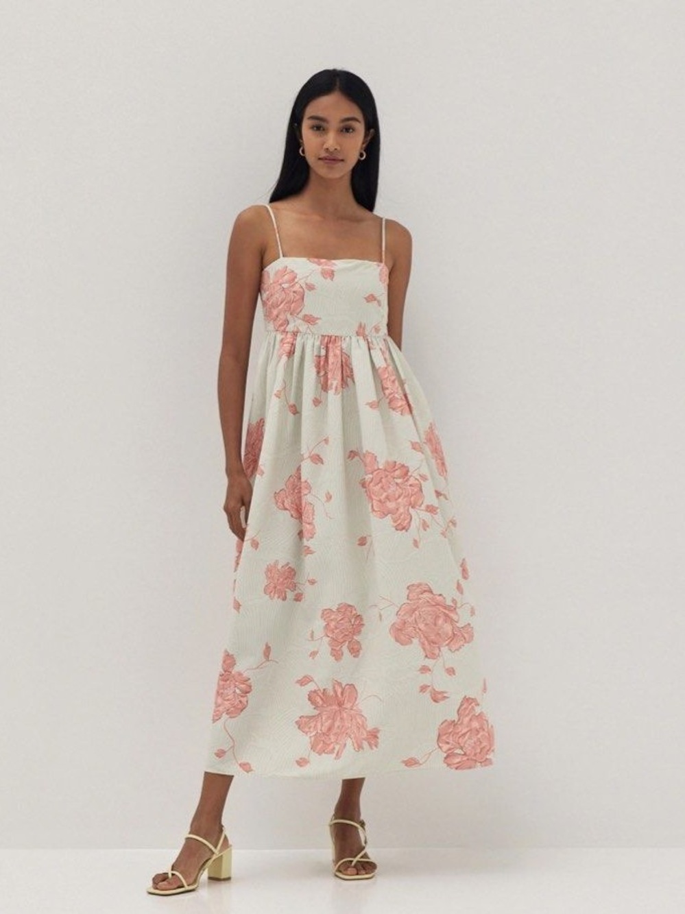 Love Bonito Tanya Ruched Babydoll Maxi Dress in Prosperous Blooms